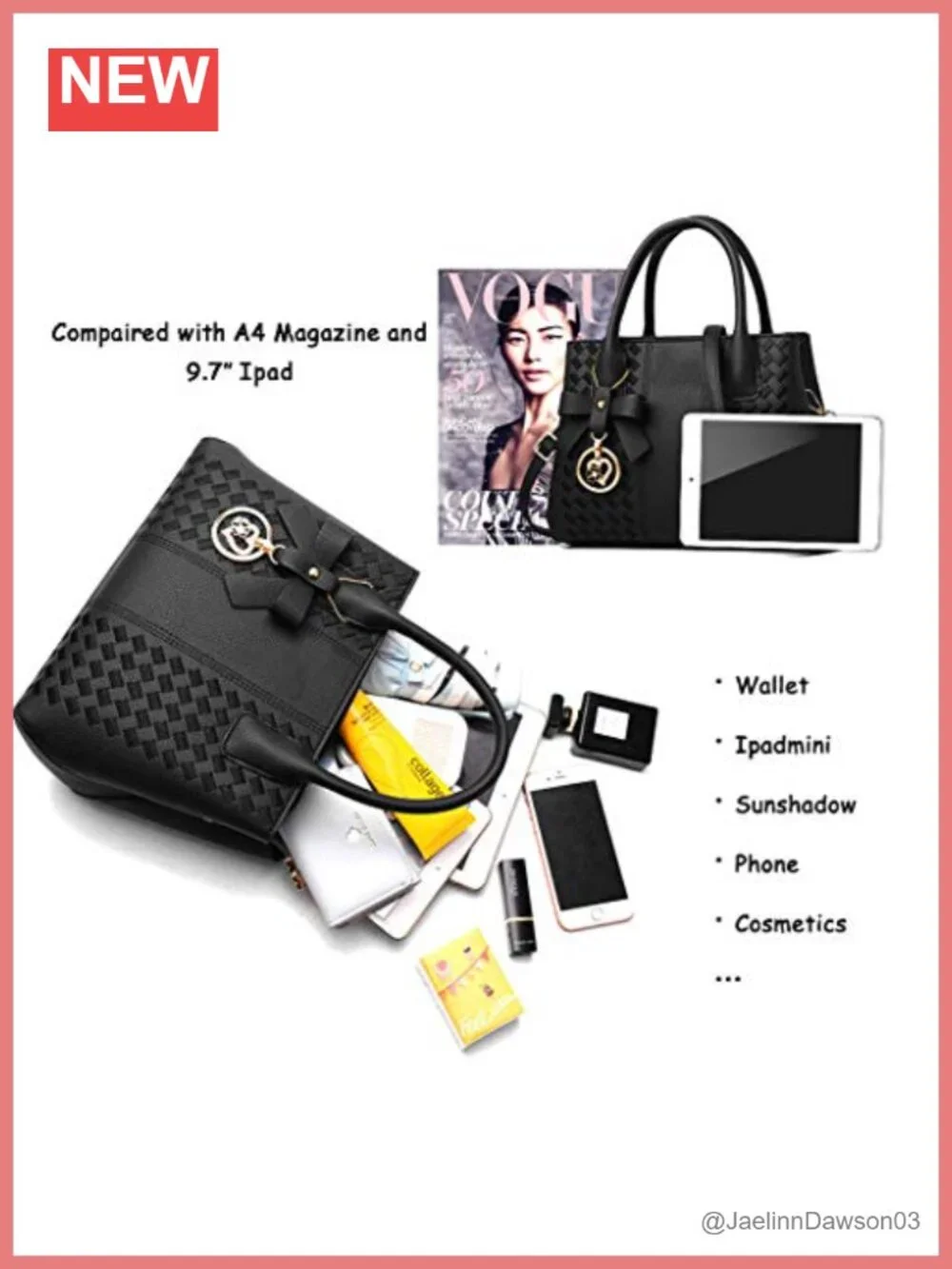 Women PU Leather Top Handle Satchel Shoulder Tote Bag